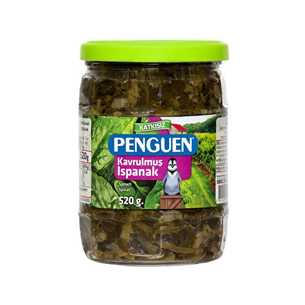 Penguen Kavrulmuş Ispanak 520 g Cam Kavanoz Penguen Kavrulmuş Ispanak 520 g Cam Kavanoz