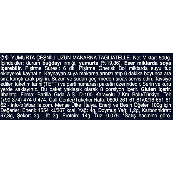Barilla Tagliatelle Makarna 500 g Barilla Tagliatelle Makarna 500 g