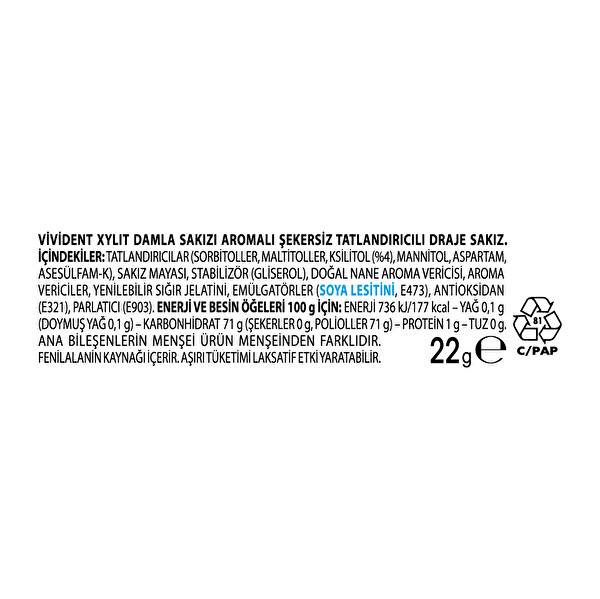 Vivident Damla Sakızı Aromalı Draje Sakız Box 22 g Vivident Damla Sakızı Aromalı Draje Sakız Box 22 g