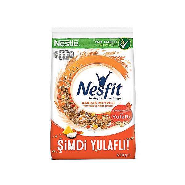 Nestle Nesfit Karışık Meyveli Tam Buğday ve Pirinç Gevreği 620g Nestle Nesfit Karışık Meyveli Tam Buğday ve Pirinç Gevreği 620g