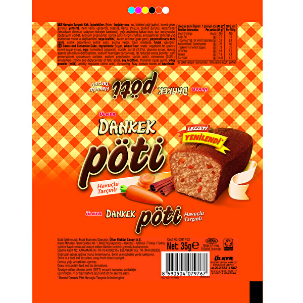 Ülker Dankek Pöti Havuçlu Tarçınlı Kek 35 g Ülker Dankek Pöti Havuçlu Tarçınlı Kek 35 g