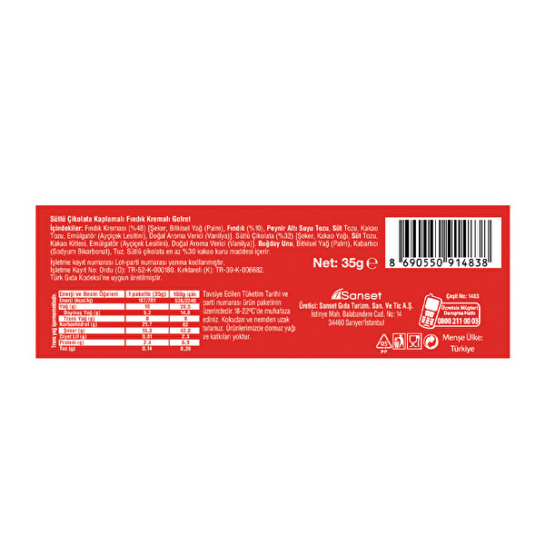 Tadelle Çikolatalı Gofret 35 g Tadelle Çikolatalı Gofret 35 g
