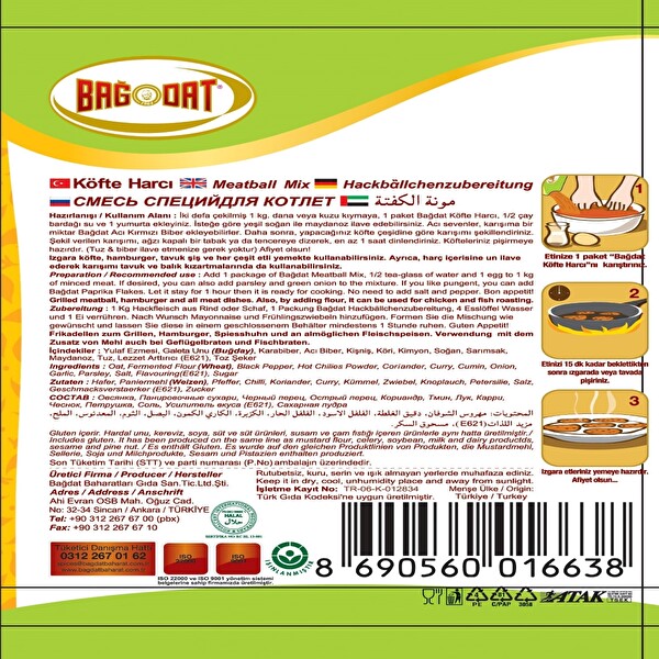 Bağdat Köfte Harcı 90 g Bağdat Köfte Harcı 90 g