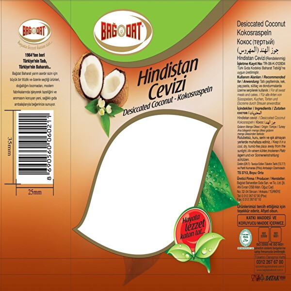 Bağdat Hindistan Cevizi 50 g Bağdat Hindistan Cevizi 50 g
