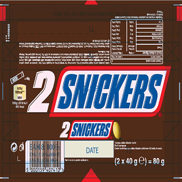 Snickers 2'li 80 G ZN5483