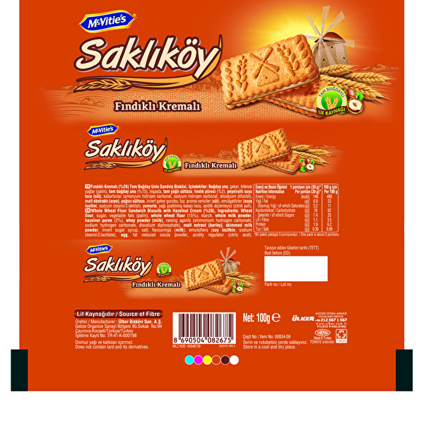 Ülker Saklıköy Fındık Kremalı Bisküvi 100 g Ülker Saklıköy Fındık Kremalı Bisküvi 100 g