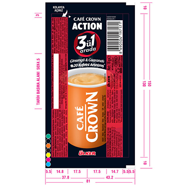 Cafe Crown Action 3ü1 Arada 18 g Cafe Crown Action 3ü1 Arada 18 g