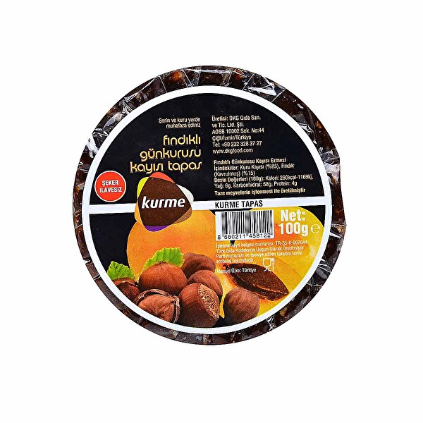 Kurme Fındıklı Günkurusu Kayısı Tapas 100 g Kurme Fındıklı Günkurusu Kayısı Tapas 100 g