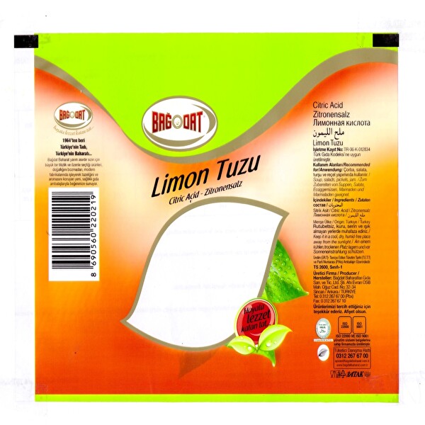 Bağdat Limon Tuzu Ekonomik Poşet 60 g Bağdat Limon Tuzu Ekonomik Poşet 60 g