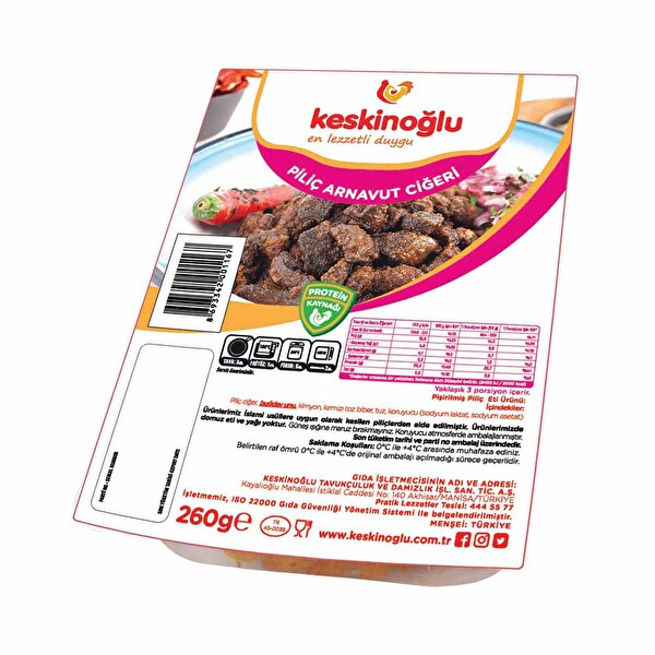 Keskinoğlu Arnavut Ciğeri 260 g Keskinoğlu Arnavut Ciğeri 260 g