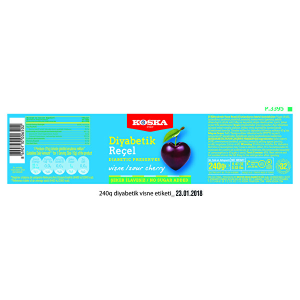 Koska Vişne Diabetik Reçel 240 g Koska Vişne Diabetik Reçel 240 g