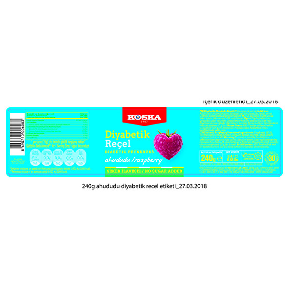 Koska Light Ahududu Receli 240gr 30077361 Carrefoursa