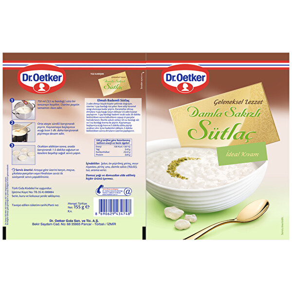 Dr. Oetker Damla Sakızlı Sütlaç 155 g 30080942 CarrefourSA
