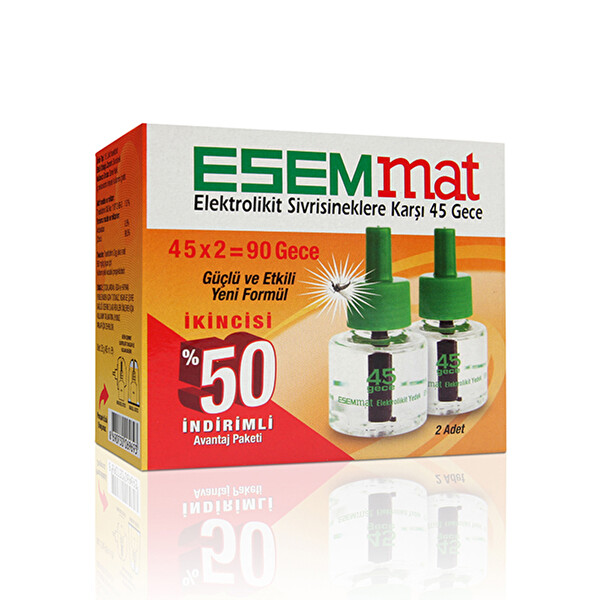 Esemmat Elektrolikit Yedek 45 Gece İkili Paket Esemmat Elektrolikit Yedek 45 Gece İkili Paket