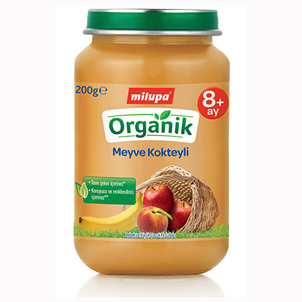 Milupa Organik Meyve Kavanoz Maması Kokteyli 200 g Milupa Organik Meyve Kavanoz Maması Kokteyli 200 g