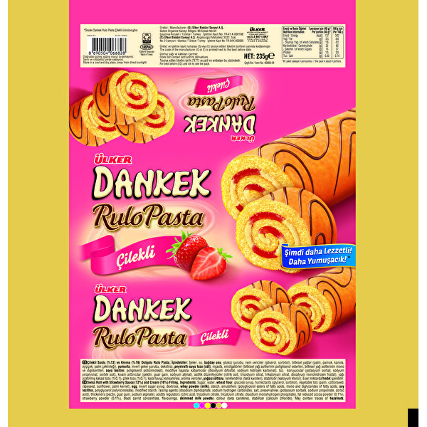 Ülker Dankek Rulo Pasta Çilekli Kek 235 g Ülker Dankek Rulo Pasta Çilekli Kek 235 g