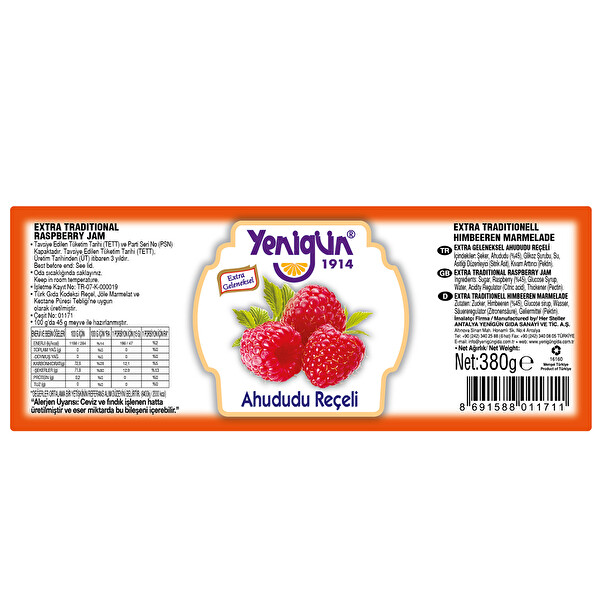 Yenigün Ahududu Reçeli 400 g Yenigün Ahududu Reçeli 400 g