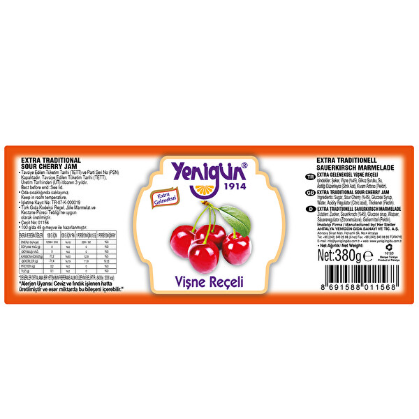 Yenigün Vişne Reçeli 400 g Yenigün Vişne Reçeli 400 g