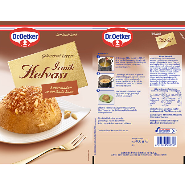 Dr Oetker Irmik Helvasi 400 G 30086419 Carrefoursa