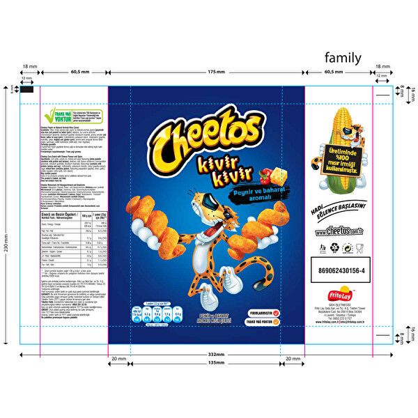 Cheetos Fırından Kıvır Kıvır Peynir Ve Baharat Aromalı Aile Boy 27 g Cheetos Fırından Kıvır Kıvır Peynir Ve Baharat Aromalı Aile Boy 27 g