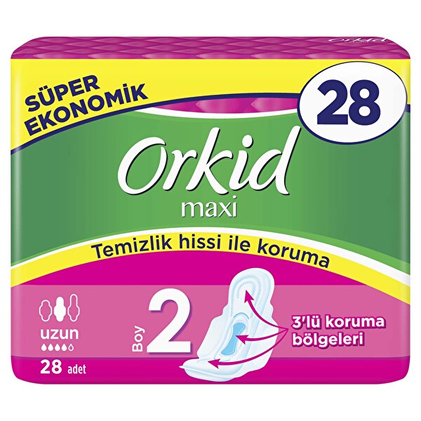 Orkid Maxi Hijyenik Ped Uzun Super Ekonomik Paket 28 Ped 30088708 Carrefoursa