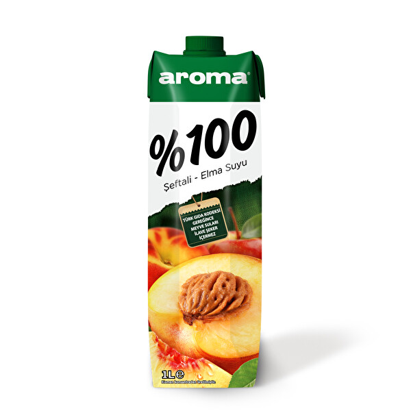 Aroma %100 Şeftali Elma Suyu 1 lt Aroma %100 Şeftali Elma Suyu 1 lt