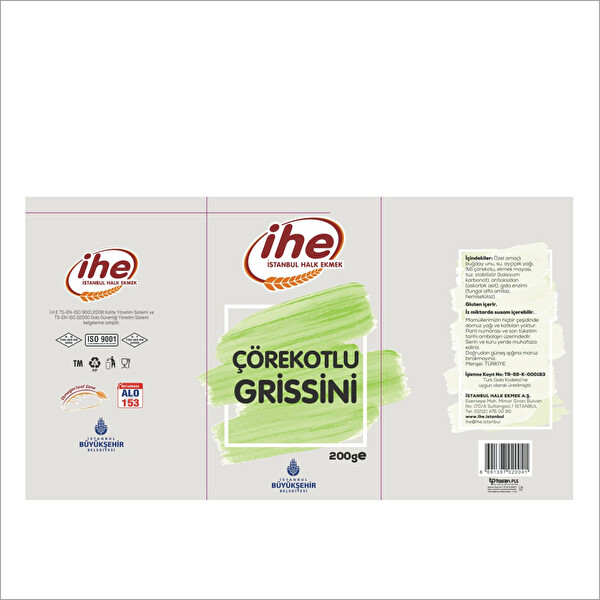 İHE Çörek Otlu Grissini 200 g İHE Çörek Otlu Grissini 200 g