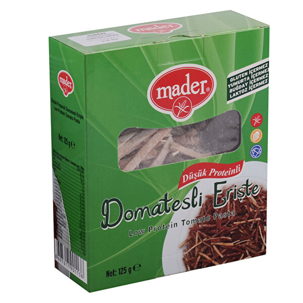 Mader Düşük Proteinli Domatesli Erişte 125 g Mader Düşük Proteinli Domatesli Erişte 125 g