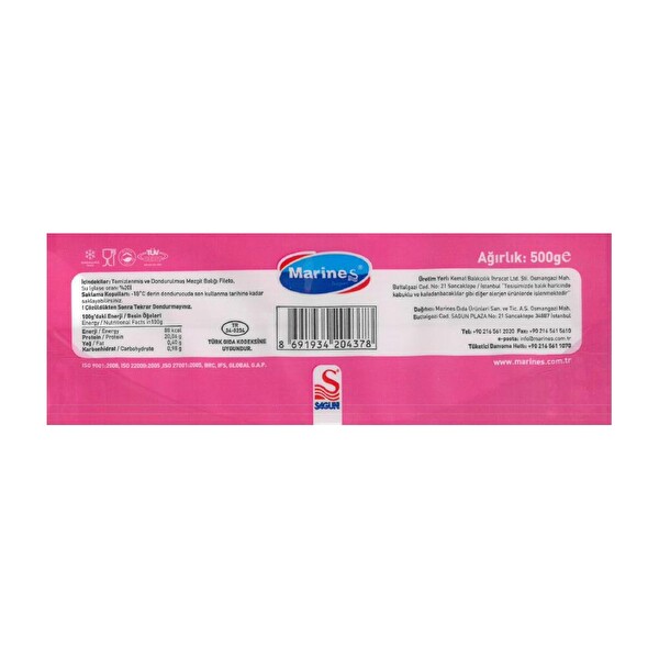 Marines Mezgit Fileto 500 g Marines Mezgit Fileto 500 g