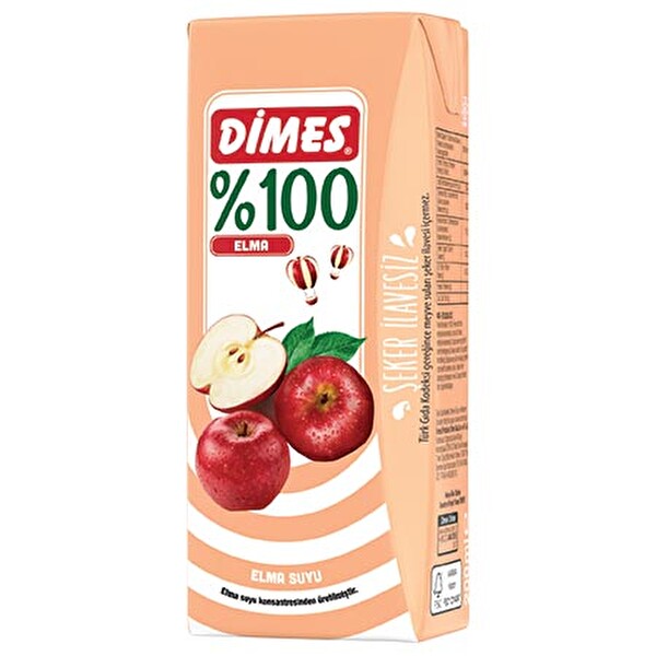 Dimes %100 Elma Nektarı 180 ml Tetra Paket