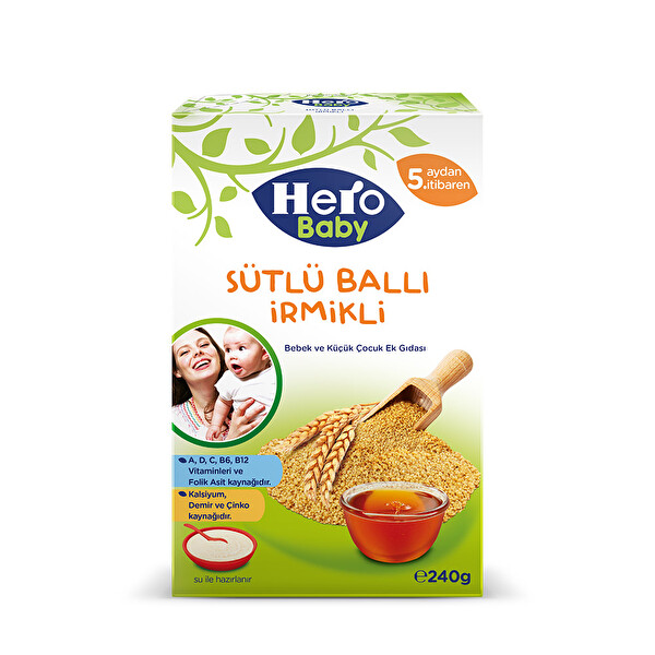 Hero Baby Sütlü İrmikli Ballı 240g Hero Baby Sütlü İrmikli Ballı 240g