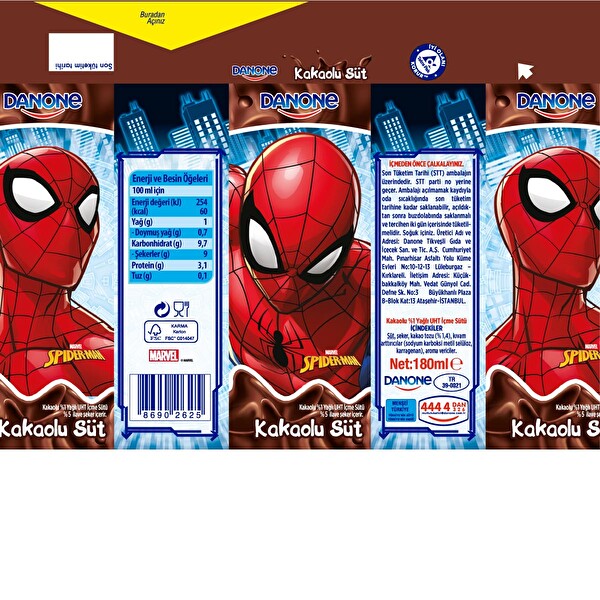 Danone Kakaolu Aromalı Uht Süt 180 ml Danone Kakaolu Aromalı Uht Süt 180 ml