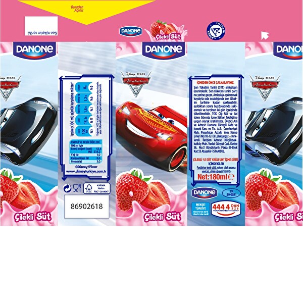 Danone Çilek Aromalı Süt 180 ml 1 Adet Danone Çilek Aromalı Süt 180 ml 1 Adet