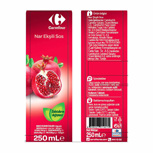Carrefour Nar Eksili Sos 250 Ml 30092213 Carrefoursa