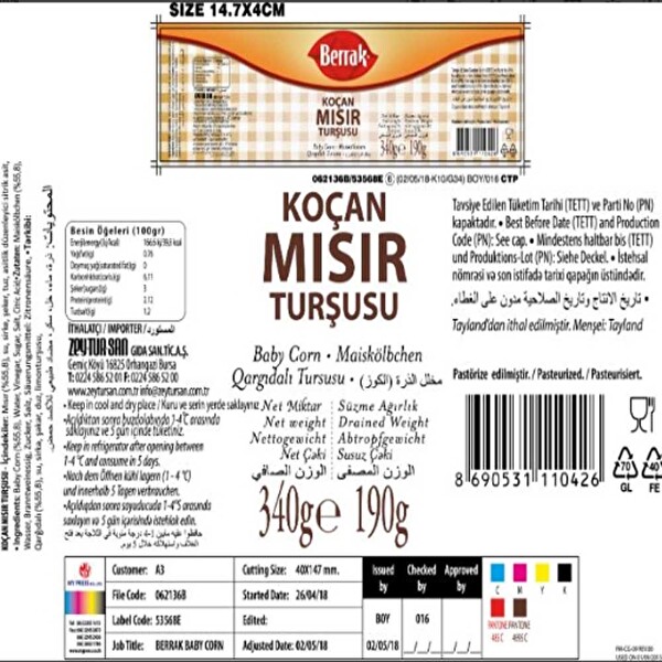 Berrak Mısır Turşusu 370 ml Berrak Mısır Turşusu 370 ml