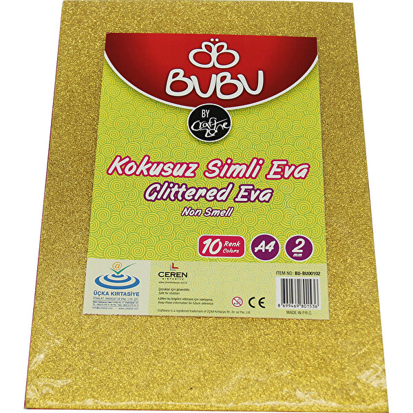 Bubu Eva 10 Renk Simli A4 2mm Bubu Eva 10 Renk Simli A4 2mm