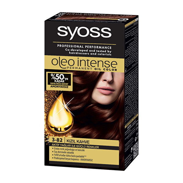 Syoss Oleo Intense 3-82 Kızıl Kahve Syoss Oleo Intense 3-82 Kızıl Kahve