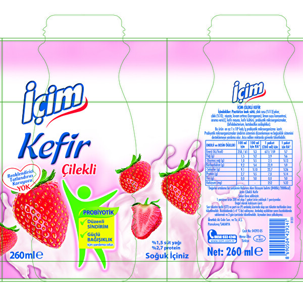 İçim Kefir Çilekli 260 ml İçim Kefir Çilekli 260 ml