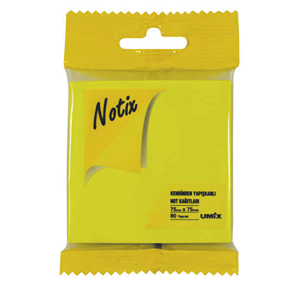 Notix Neon 80 Yaprak Sarı Post-It 75x75