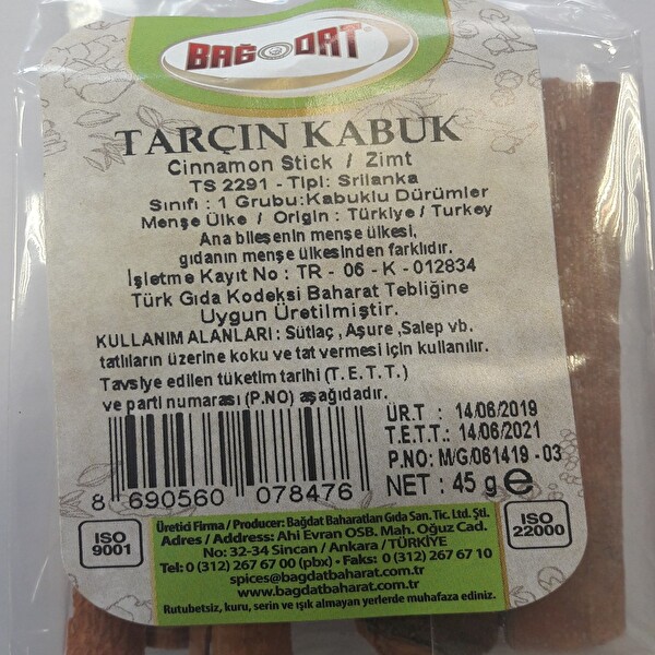 Bağdat Kabuk Tarçın 45 g Bağdat Kabuk Tarçın 45 g