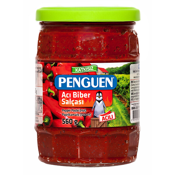 Penguen Acılı Acı Biber Salçası 560 g Penguen Acılı Acı Biber Salçası 560 g