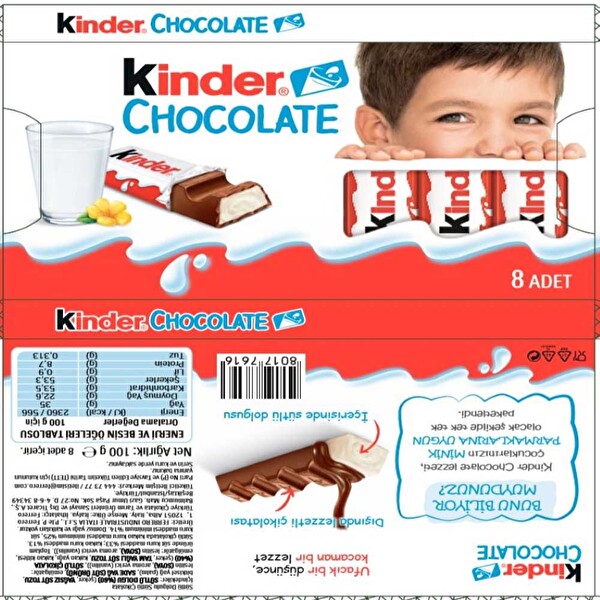 Ferrero Kinder Chocolate 8 li 100 g Ferrero Kinder Chocolate 8 li 100 g