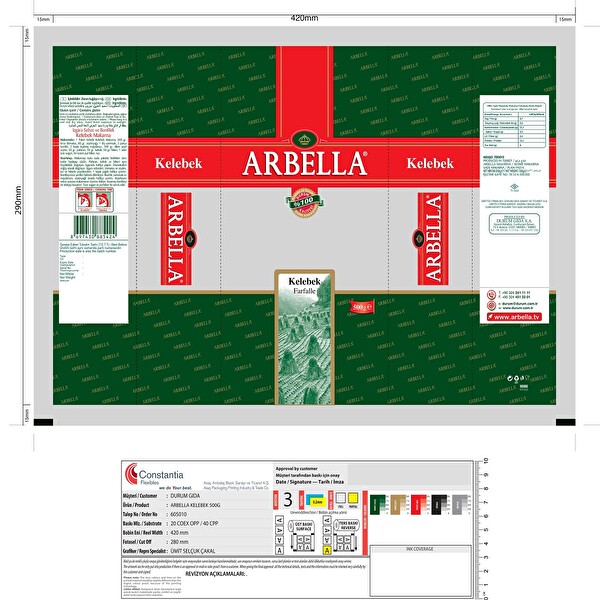 Arbella Kelebek 500 g Arbella Kelebek 500 g