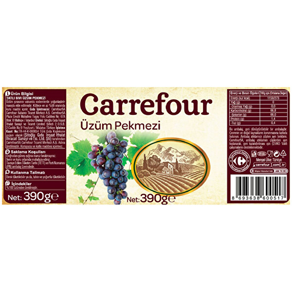 Carrefour Üzüm Pekmezi 390 g Carrefour Üzüm Pekmezi 390 g