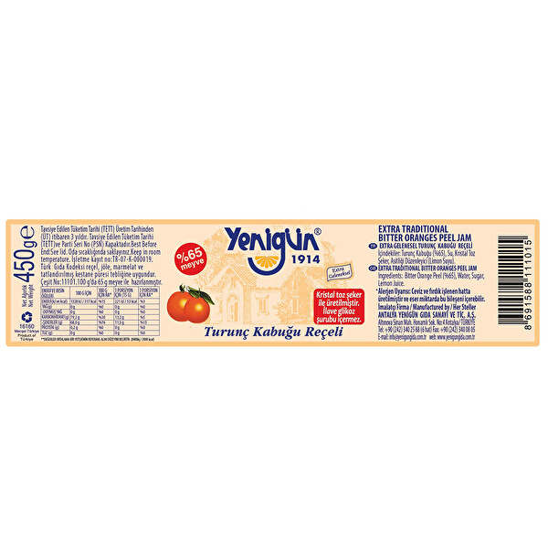 Yenigün Turunç Reçeli 450 g Yenigün Turunç Reçeli 450 g