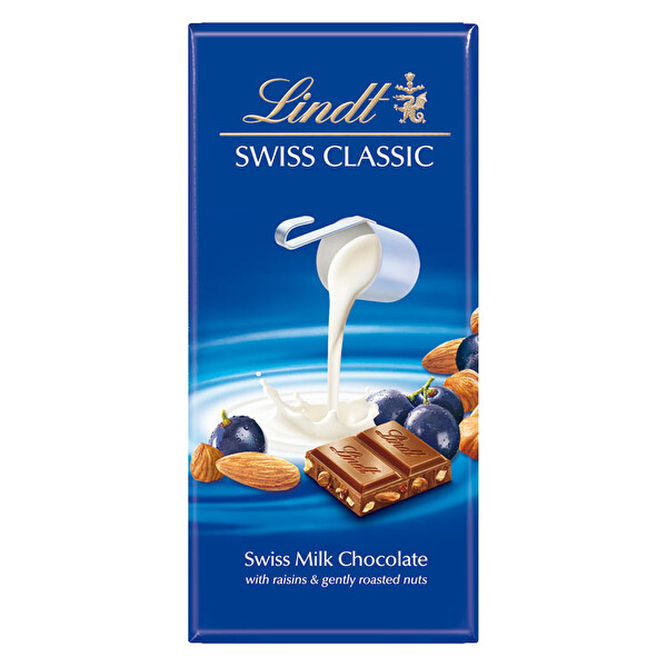 Lindt Milk Raisin H.Nut-Üzm.Bad.Çik.100 g Lindt Milk Raisin H.Nut-Üzm.Bad.Çik.100 g