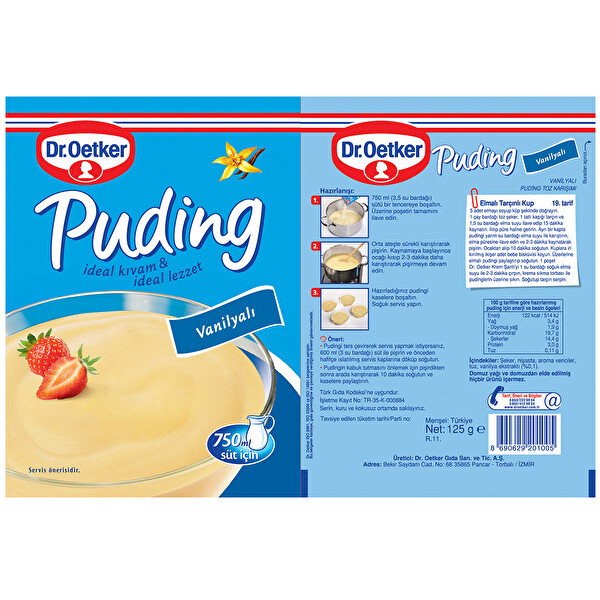 Dr. Oetker Toz Puding Vanilyalı 125 g Dr. Oetker Toz Puding Vanilyalı 125 g