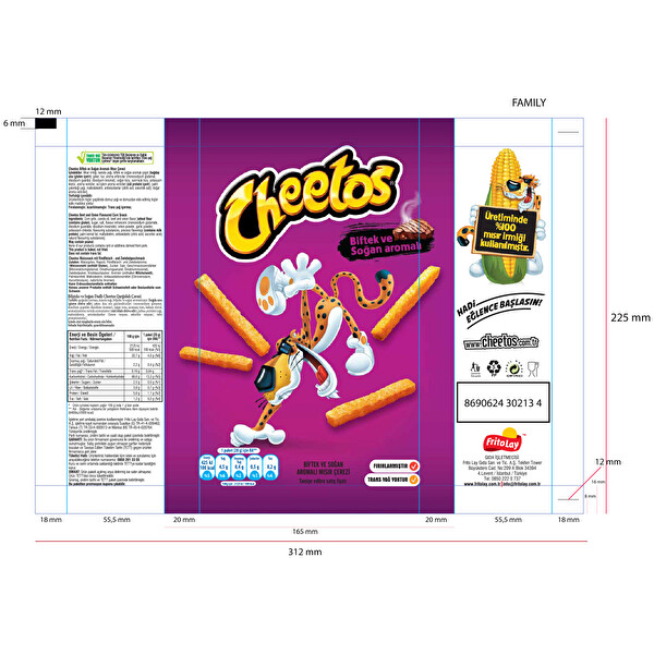 Cheetos Fırından Biftek Ve Soğan Aromalı Mısır Cipsi Aile Boy 25 g Cheetos Fırından Biftek Ve Soğan Aromalı Mısır Cipsi Aile Boy 25 g