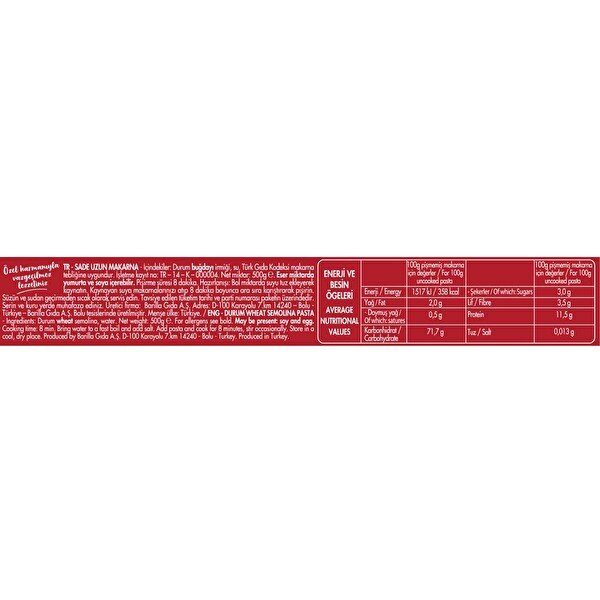 Filiz Makarna Spagetti 500 g Filiz Makarna Spagetti 500 g