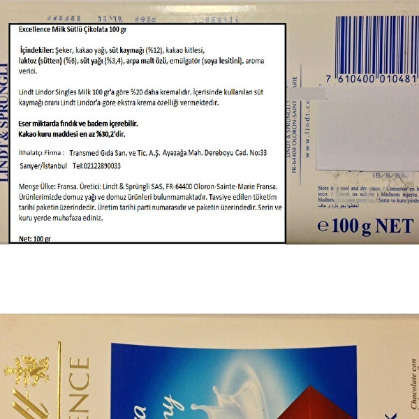Lindt Excellence Milk Çikolata 100 g Lindt Excellence Milk Çikolata 100 g